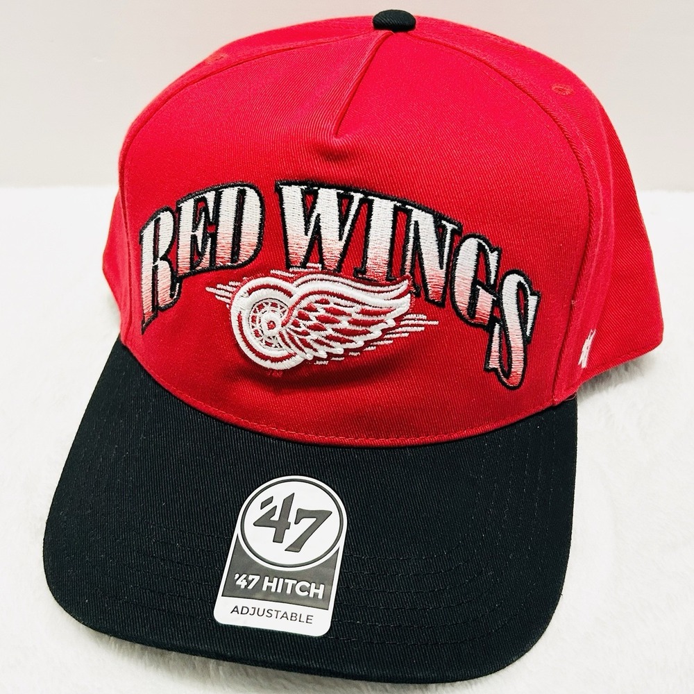 '47 Brand Detroit Red Wings Vintage Atkin A-Frame Hitch Hat Cap Adjustable‎ Red